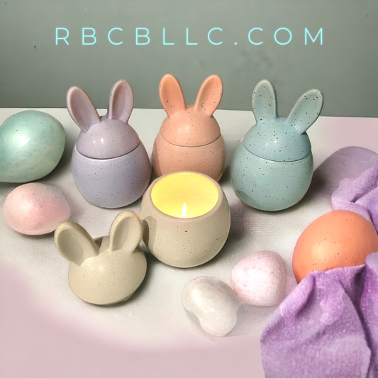 Ceramic Easter Bunny jar candles